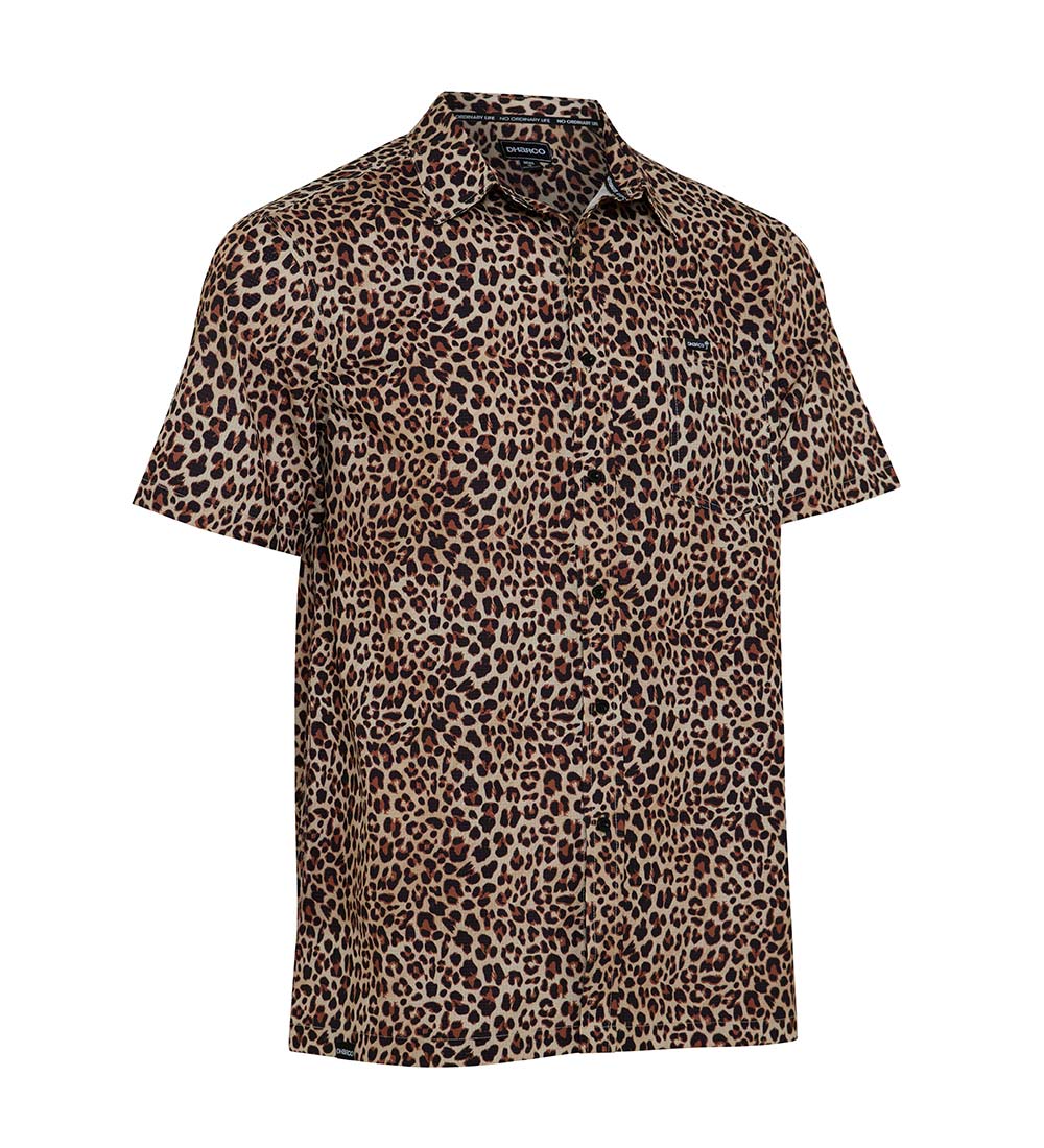 Buy Men's Leopard Print Brown Shirt Online